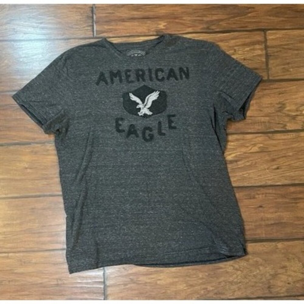 Men's American Eagle Size Large TShirt Heather Charcoal Streetwear Y2K Americana